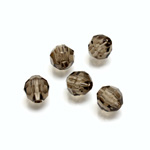 Plastic Bead - Transparent Faceted Round 08MM BLACK DIAMOND