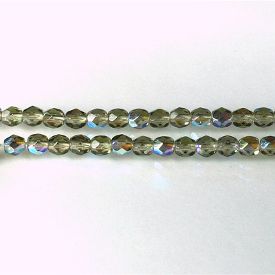 Czech Glass Fire Polish Bead - Round 04MM BLACK DIAMOND AB