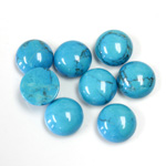 Gemstone Cabochon - Round 10MM HOWLITE DYED TURQUOISE