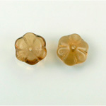 Czech Glass Flower with Center Hole - Round 12MM SMOKE TOPAZ