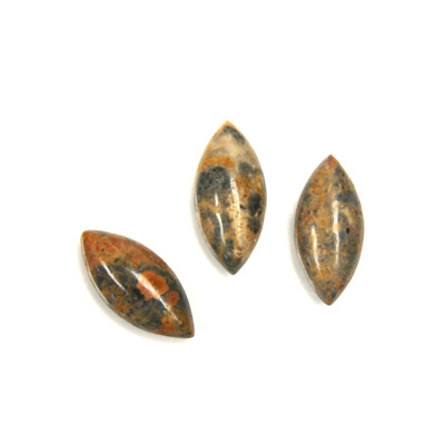 Gemstone Cabochon - Navette 15x7MM LEOPARD SKIN AGATE