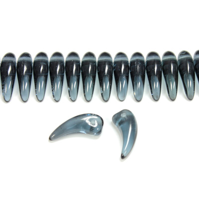 Czech Pressed Glass Bead -Tiger Tooth 06x16MM MONTANA