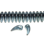 Czech Pressed Glass Bead -Tiger Tooth 06x16MM MONTANA