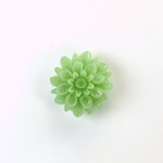 Plastic Carved No-Hole Flower - Dahlia 18MM TRANS OLIVE