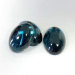Plastic Flat Back Foiled Cabochon - Oval 18x13MM EMERALD