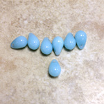 Czech Pressed Glass Pendant - Smooth Drop 9x6MM OPAL AQUA