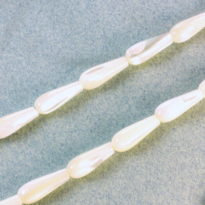 Shell Bead - Smooth Pear 15x6MM WHITE TROCHUS