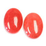 Gemstone Flat Back Cabochon - Oval 25x18MM QUARTZ DYED #44 RED