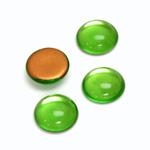 Glass Medium Dome Foiled Cabochon - Round 13MM PERIDOT