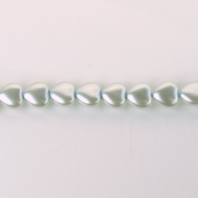Czech Glass Pearl Bead - Heart 06x6MM LT BLUE 70462