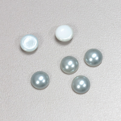 Glass Medium Dome Cabochon Pearl Spray Finish - Round 08MM LT BLUE