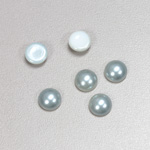 Glass Medium Dome Cabochon Pearl Spray Finish - Round 08MM LT BLUE