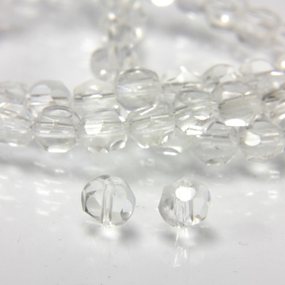 Chinese Cut Crystal Bead - Round Disc Side Drilled 04MM CRYSTAL