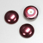 Glass Medium Dome Pearl Dipped Cabochon - Round 18MM GARNET