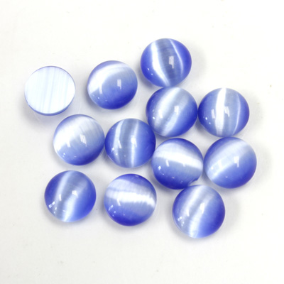 Fiber-Optic Cabochon - Round 07MM CAT'S EYE LT BLUE