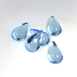 Plastic Flat Back Foiled Cabochon - Pear 13x9MM LT SAPPHIRE