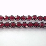 Czech Glass Fire Polish Bead - Round 06MM AMETHYST BURGUNDY LINE