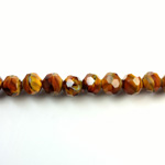 Chinese Cut Crystal Millefiori Bead - Round 08MM DK BROWN