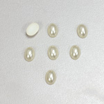 Plastic Medium Dome Pearl Cabochon - Oval 08x6MM CREME