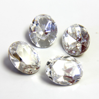 Swarovski Crystal Foiled Point Back Tin Table Cut (TTC) Fancy Stone - Oval 10x8MM CRYSTAL