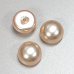 Glass High Dome Cabochon Pearl Dipped - Round 18MM LT ROSE