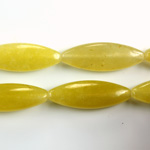 Gemstone Bead Smooth Navette 29x10MM Dyed QUARTZ Col. 41 OLIVE