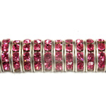 Czech  Rhinestone Rondelle - Half Moon 13X6MM ROSE-SILVER