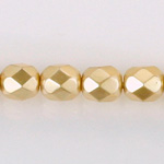 Czech Glass Pearl Faceted Fire Polish Bead - Round 08MM GOLD 70486