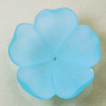 German Plastic Flower with Center Hole - Round 35MM MATTE AQUA