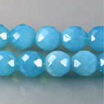 Czech Glass Fire Polish Bead - Round 12MM OPAL AQUA