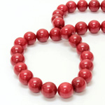 Gemstone Bead - Smooth Round 12MM DOLOMITE DYED RED