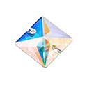 Preciosa Crystal Flat Back 2-Hole Sew-On Foiled Stone - Square 16MM CRYSTAL AB