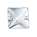 Preciosa Crystal Flat Back 2-Hole Sew-On Foiled Stone - Square 16MM CRYSTAL