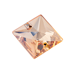 Preciosa Crystal Flat Back 2-Hole Sew-On Foiled Stone - Square 22MM HONEY