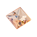 Preciosa Crystal Flat Back 2-Hole Sew-On Foiled Stone - Square 16MM HONEY