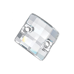 Preciosa Crystal Flat Back 2-Hole Sew-On Foiled Stone - Square Chessboard 12x12MM CRYSTAL