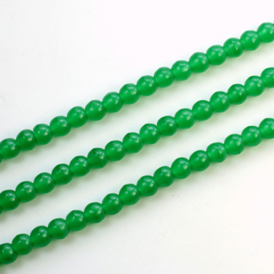 Czech Pressed Glass Bead - Smooth Round 04MM CHRYSOPHRASE