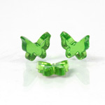 Glass Flat Back Foiled Mirror - Butterfly 9MM PERIDOT