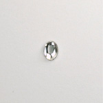 Glass Flat Back Rose Cut Faceted Foiled Stone - Oval 07x5MM CRYSTAL