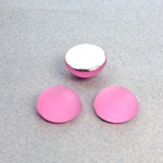 Plastic Flat Back Foiled Cabochon - Round 15MM MATTE ROSE