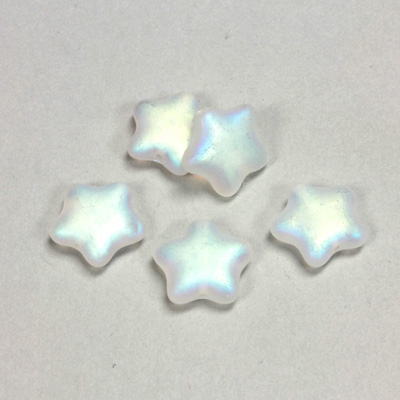 Czech Pressed Glass Bead - Star 12MM MATTE CRYSTAL AB