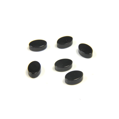 Gemstone Flat Back Flat Top Straight Side Stone - Oval 06x4MM BLACK ONYX