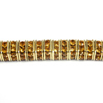 Czech Rhinestone Rondelle - Square 04.5MM TOPAZ-GOLD