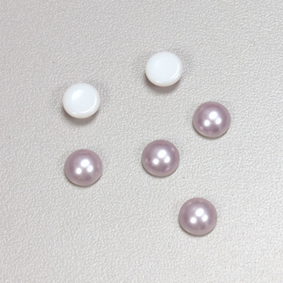 Glass Medium Dome Cabochon Pearl Spray Finish - Round 07MM LAVENDER