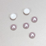 Glass Medium Dome Cabochon Pearl Spray Finish - Round 07MM LAVENDER