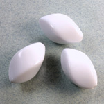 Plastic Bead - Opaque Color Smooth Twist 22x13MM CHALKWHITE