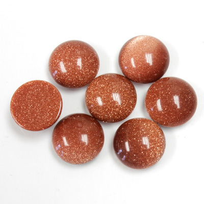 Man-made Cabochon - Round 11MM BROWN GOLDSTONE