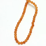 Gemstone Bead - Smooth Round 04MM Dyed QUARTZ Col. 20 LT CORNELIAN