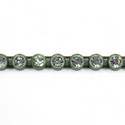 Plastic Rhinestone Banding 1 Row PP26 (SS13) CRYSTAL-KHAKI