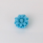 Plastic Carved No-Hole Flower - Dahlia 12MM MATTE CAPRI BLUE